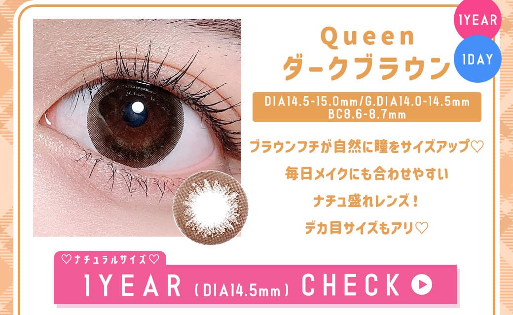 Queenダークブラウン1年DIA14.5mm