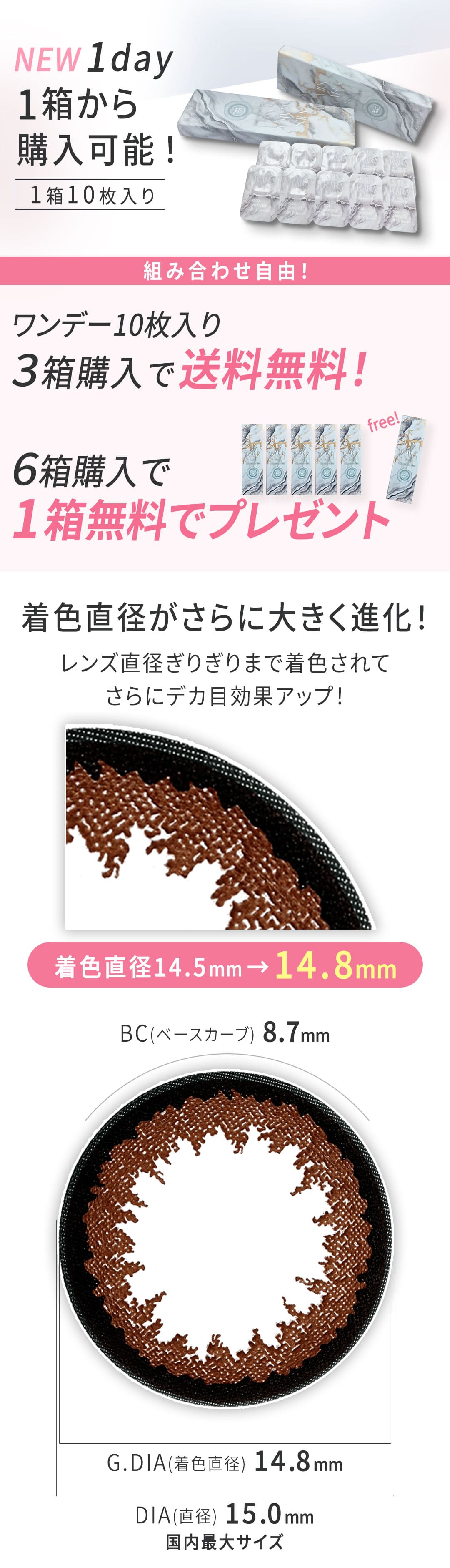 ワンデークイーン 1day◆Queen【DIA 15.0mm(10枚入り)】