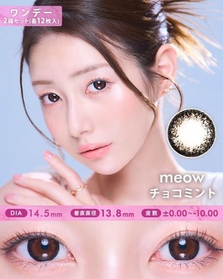 meow 1day [ミャオ ワンデー] 【DIA 14.2～5mm】【24枚(1箱12枚ずつ