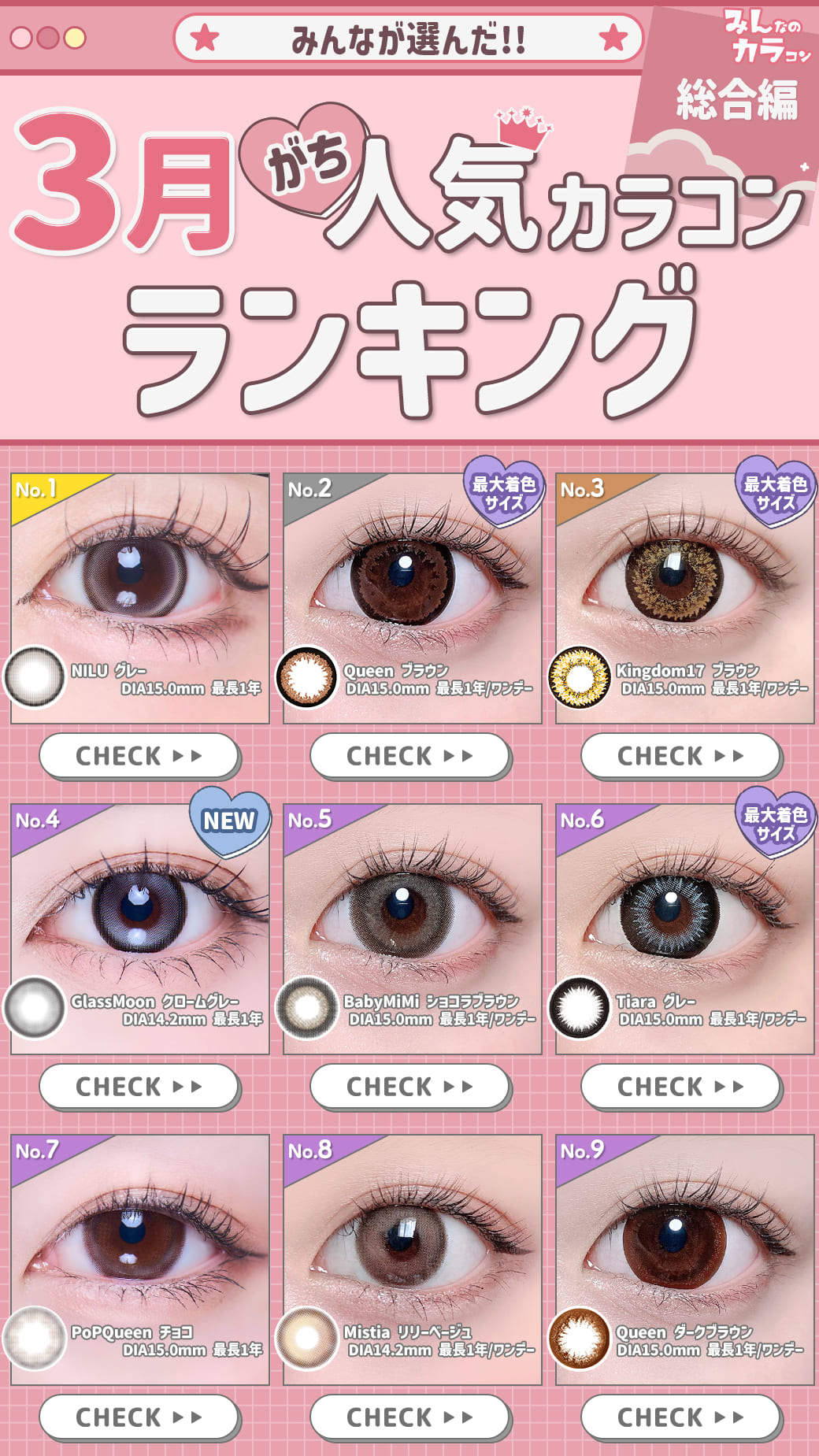 26年3月人気カラコンランキング総合編
