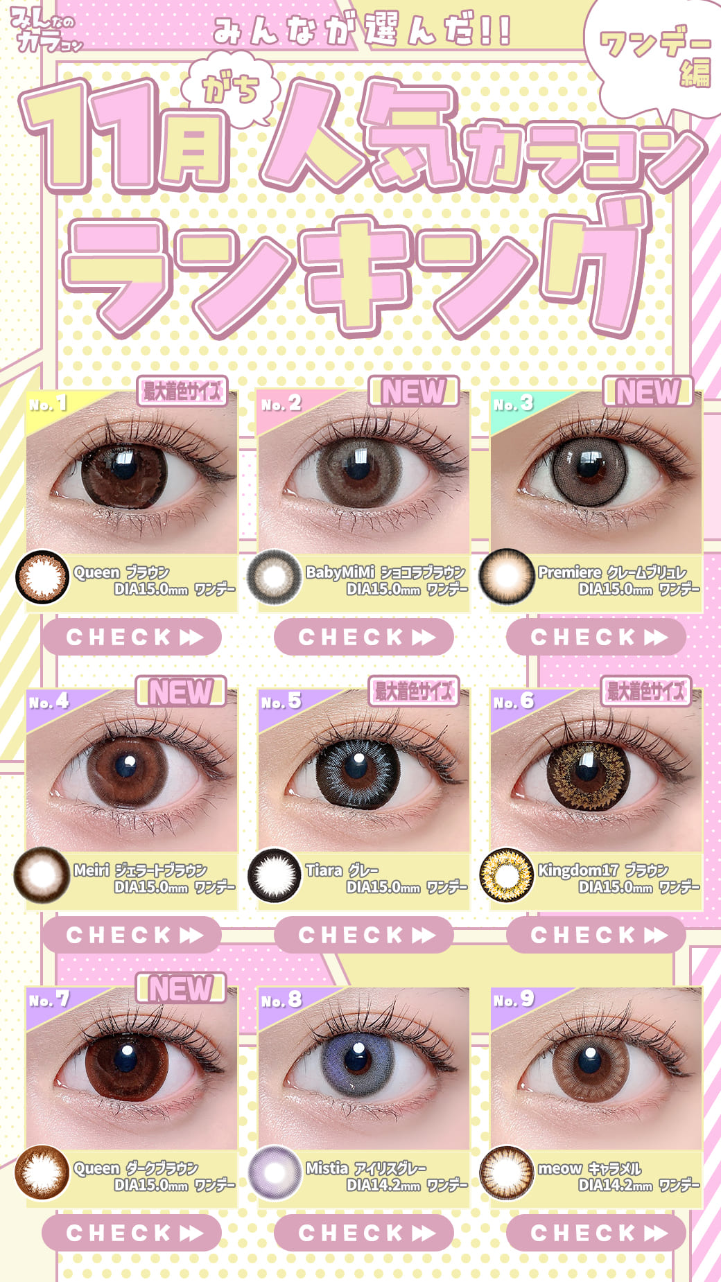 25年11月人気カラコンランキング総合編
