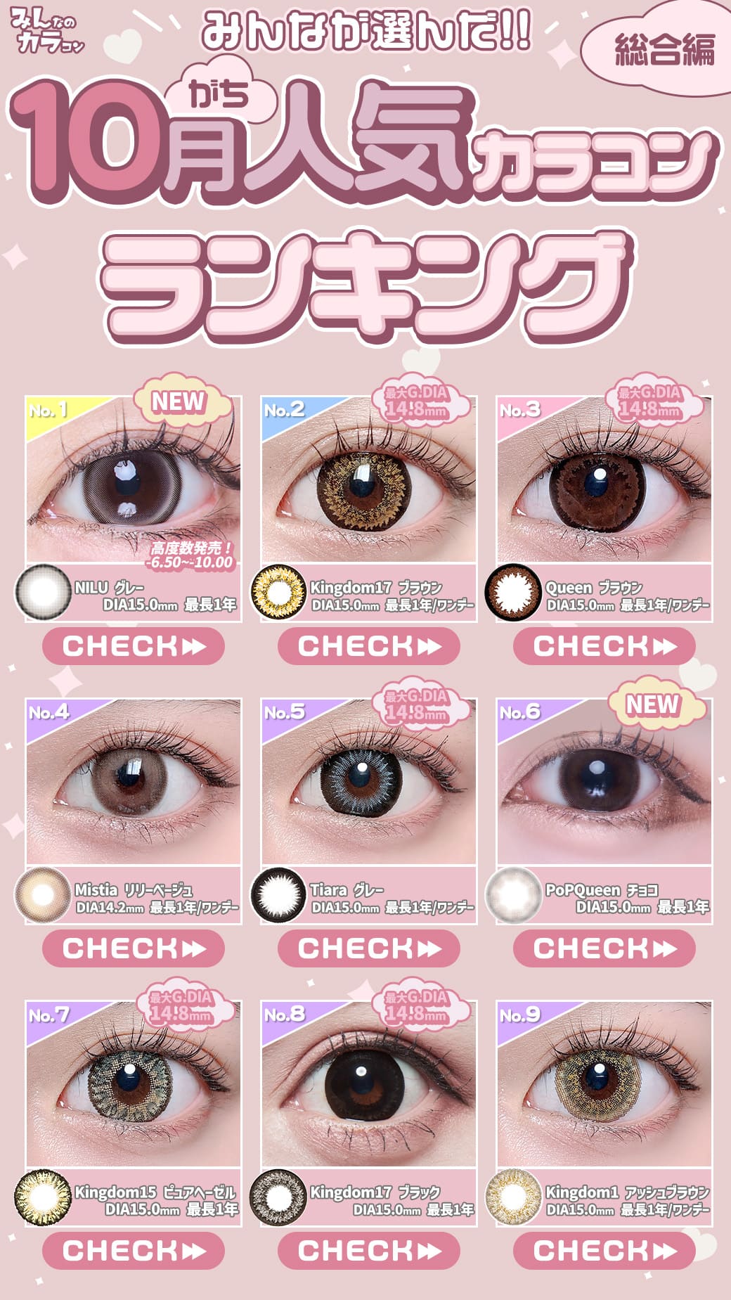 25年10月人気カラコンランキング総合編