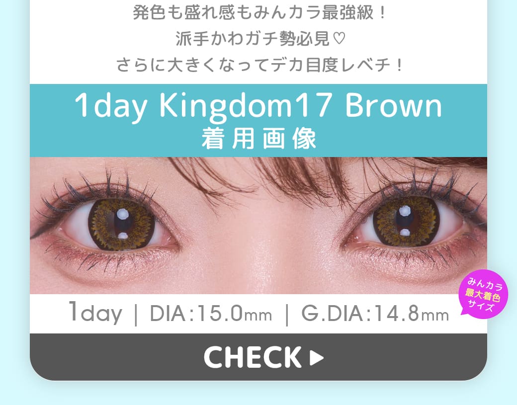 Kingdom17ブラウン1年使用カラコン度有り