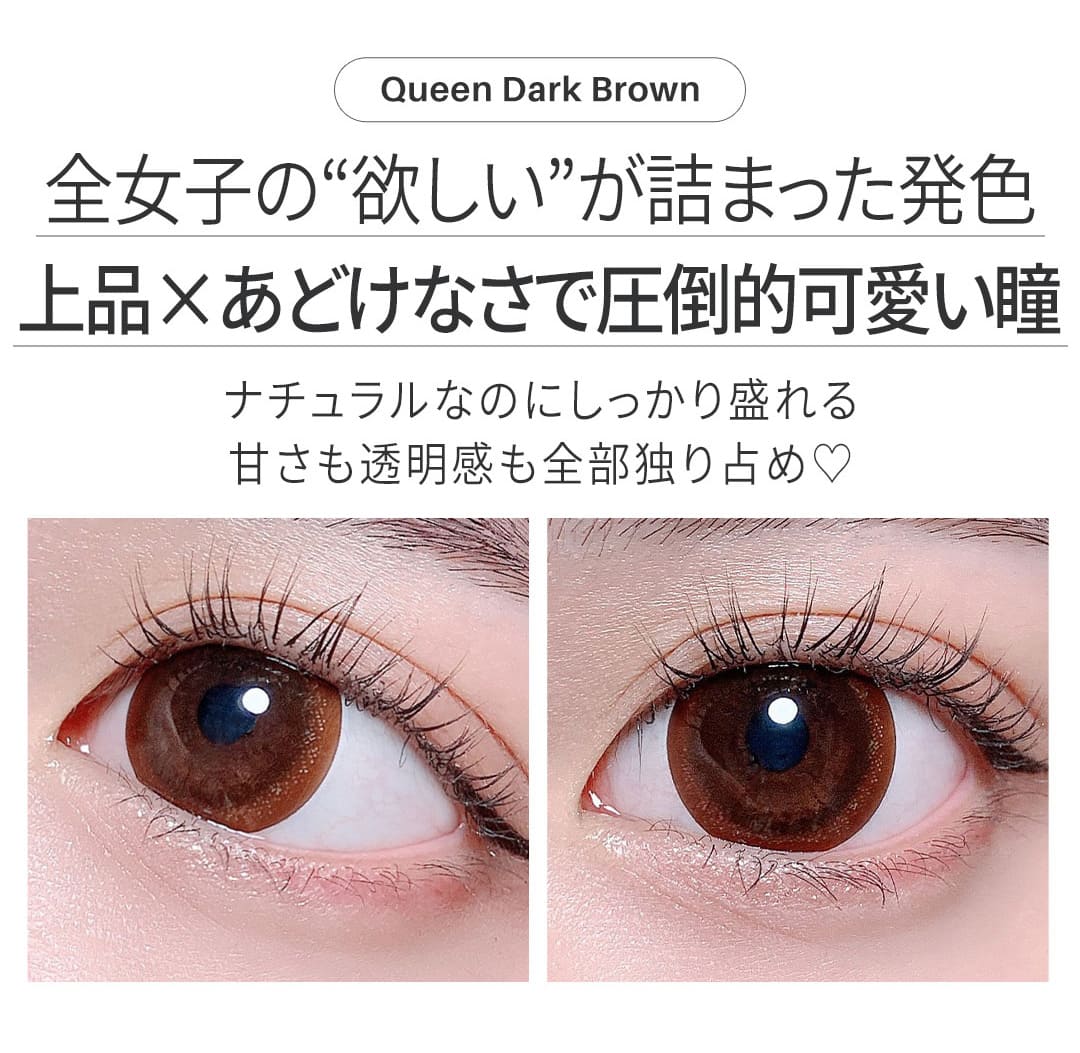 ワンデークイーンダークブラウン 1day◆Queen【DIA 15.0mm(10枚入り)】